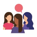 Group of girls with speech bubbles Royalty Free Stock Photo