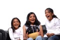 Group of Girls watching TV Royalty Free Stock Photo