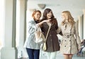 Group of gladsome women laughing together