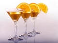 Group glass with alcohol drink martini. Royalty Free Stock Photo