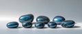 A group of glossy blue stones with dark crevices Royalty Free Stock Photo