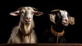 Group of goats in stable at milk farm.