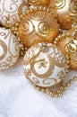 Group gold Christmas balls