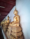 The group of the golden Buddha image statues are very beautiful.