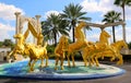 Group of golden horses