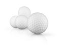 Golf balls on white Royalty Free Stock Photo