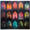 Moody Cathedral: A Stained Glass Print With Atmospheric Woodland Imagery