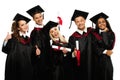 Group of graduated young students Royalty Free Stock Photo