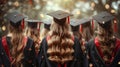 Group of Graduates in Caps and Gowns Celebrating Success