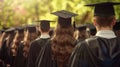 Group of Graduates in Cap and Gowns Celebrating Success