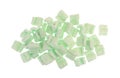 Group of green packing peanuts on a white background Royalty Free Stock Photo