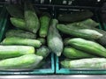 Group of green papaya on platic tray