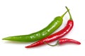 Group of green and red chilli peppers. Royalty Free Stock Photo