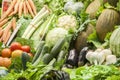 Group of green vegetables and fruit