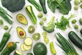 Group Of Green Vegetables And Fruits Royalty Free Stock Photo