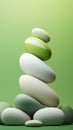 A group of green and white stones in gradient color style. Royalty Free Stock Photo