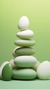 A group of green and white stones in gradient color style. Royalty Free Stock Photo