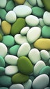 A group of green and white stones in gradient color style. Royalty Free Stock Photo