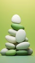 A group of green and white stones in gradient color style. Royalty Free Stock Photo