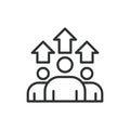Group Growth, icon in line design. Group, growth, team, collaboration, progress, unity, development on white background
