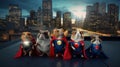 A group of hamsters dressed up as superheros. Generative AI image.