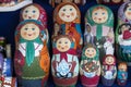 Group handpainted nesting dolls