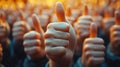 Group of hands giving a thumbs-up gesture in approval Royalty Free Stock Photo