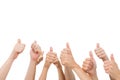 Group of hands giving thumbs up Royalty Free Stock Photo