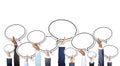 Group of Hands Holding Speech Bubbles Royalty Free Stock Photo