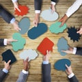 Group of Hands Holding Speech Bubbles Royalty Free Stock Photo