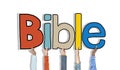 Group of Hands Holding Word Bible Royalty Free Stock Photo