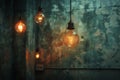 Group of Hanging Light Bulbs Royalty Free Stock Photo
