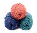 Group of hanks of colorful yarns