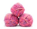 Group of hanks of colorful yarns