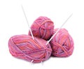 Group of hanks of colorful yarns