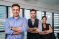 Group of happy business people and company staff in modern office, representig company.Selective focus Royalty Free Stock Photo