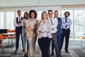 Happy business people and company staff in modern office, representig company.Selective focus Royalty Free Stock Photo