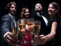 Cheerful people celebrating a sucess with Champagne Royalty Free Stock Photo