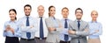 Group of happy businesspeople with crossed arms Royalty Free Stock Photo