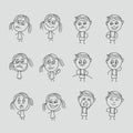 Group of happy children. boy and girl emotions.