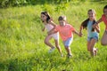 Group of happy children playing