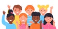 Group of happy children.Children`s friendship.Flat Vector Illustration