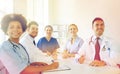 Group of happy doctors meeting at hospital office Royalty Free Stock Photo