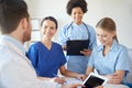 Group of happy doctors meeting at hospital office Royalty Free Stock Photo