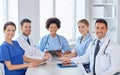 Group of happy doctors meeting at hospital office Royalty Free Stock Photo