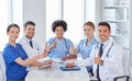 Group of happy doctors meeting at hospital office Royalty Free Stock Photo
