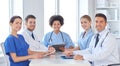 Group of happy doctors meeting at hospital office Royalty Free Stock Photo