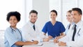 Group of happy doctors meeting at hospital office Royalty Free Stock Photo