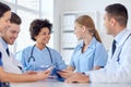 Group of happy doctors meeting at hospital office Royalty Free Stock Photo