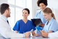 Group of happy doctors meeting at hospital office Royalty Free Stock Photo